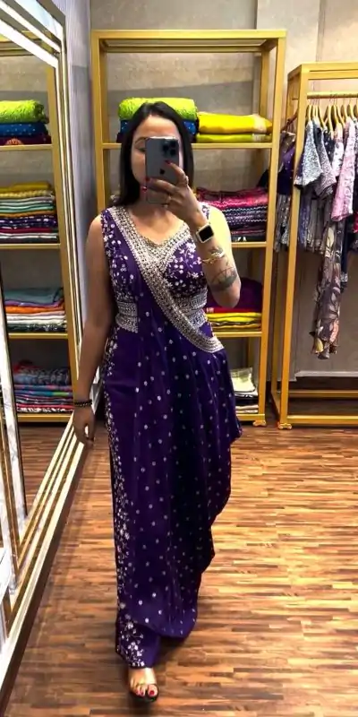 ST 1089 Purple Color Chinon Embroidery Work Salwar Suit Casual, Wedding, Festive, Events . Expected Delivery  4-6 Working Days @1999/- only      | Casual Suits, Jump Suits, Salwar suit, Creative suits, Designer Suits, Palazzo Suits, Party Wear Suits, Patiala Suits, Straight Suits