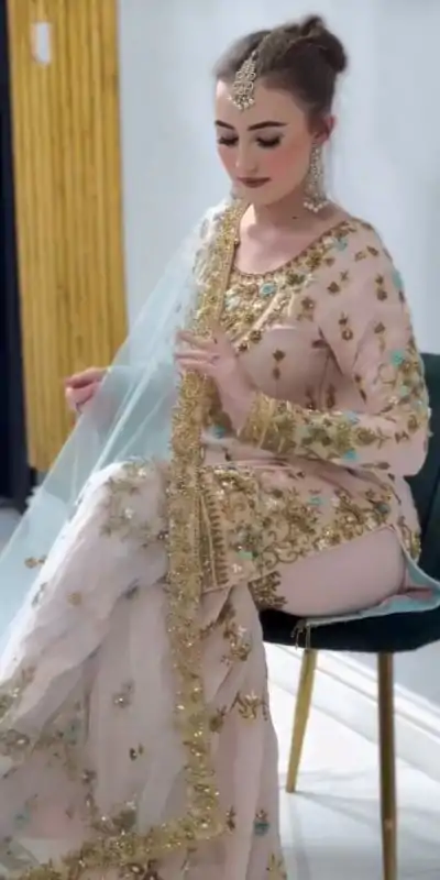 VLM 170 Baby Pink color Foix Georgette Embroidery Salwar Suit Casual, Wedding, Party, Festive, Events . Expected Delivery 4-6 Working Days @2199/- | Casual Suits, Jump Suits, Salwar suit, Creative suits, Designer Suits, Palazzo Suits, Party Wear Suits, Patiala Suits, Straight Suits