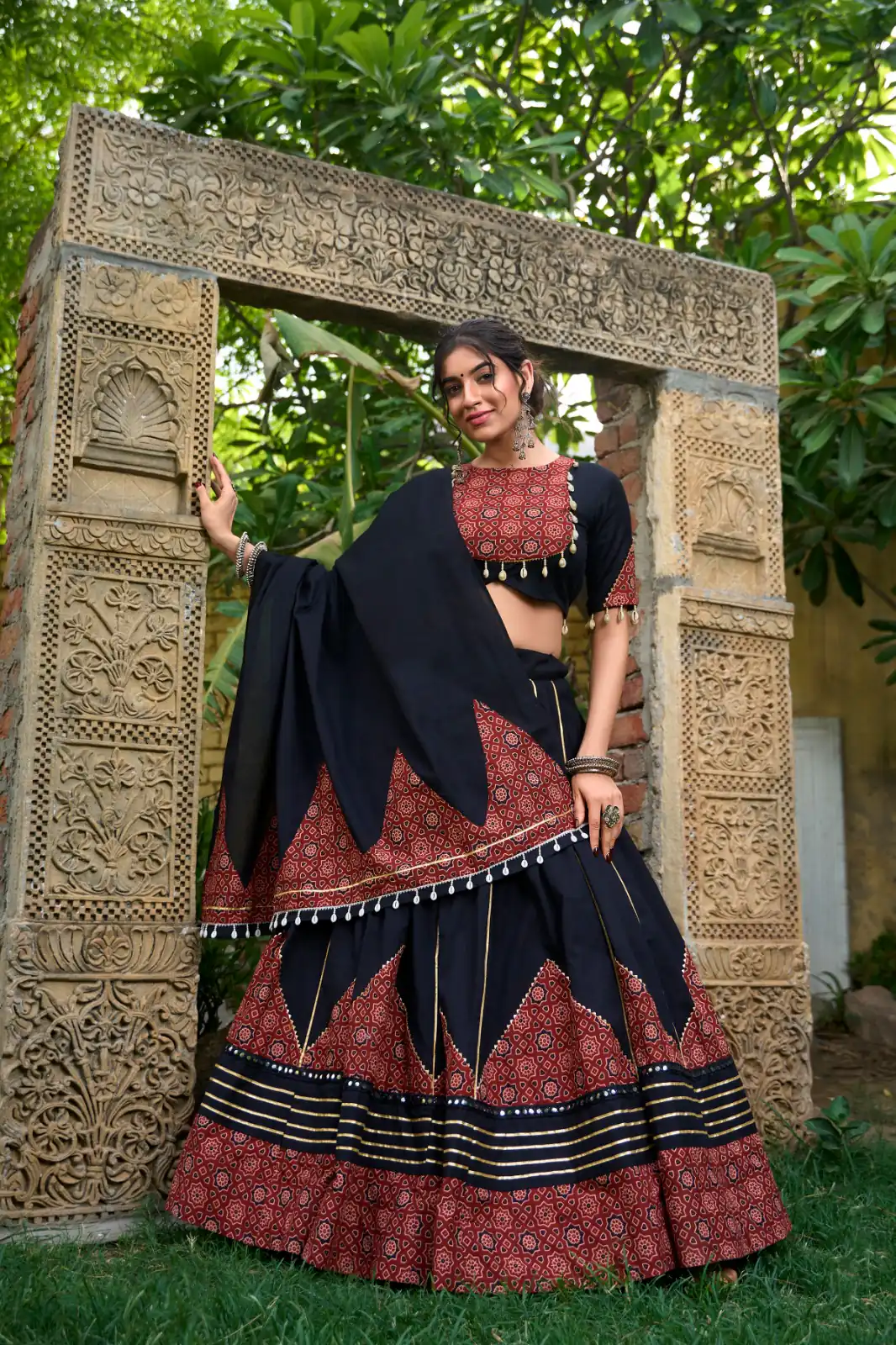 LNB 1671 Black Color Pure Cotton Plain Printed Mirror Work Gota Patti Lehenga Choli Wedding, Party, Festive, Events Etc. Delivery 4-6 Working Days Rs 3999 | Lehenga, Bollywood Lehenga, Creative Lehenga, Designer Lehenga, Embroidered Lehenga, Party Wear Lehenga