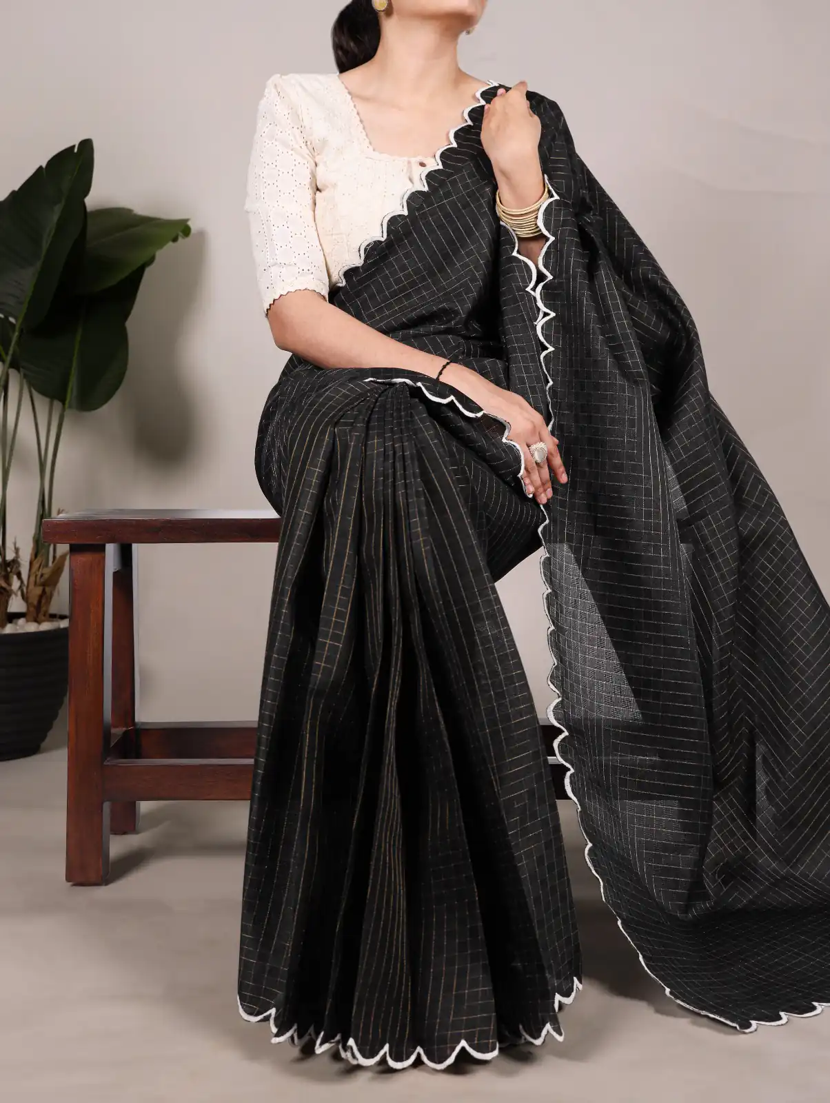 YNF 7105 Black Color Gadhawal Chex Arca Work Saree Casual, Wedding, Festive, Events . Expected Delivery  4-6 Working Days @1599/- only                                                                                | Designer Sarees, Embroidered Sarees, Sarees, Bollywood Sarees, Creative Sarees, Ethnic Saree, Modern Digital sarees, Party Wear Sarees