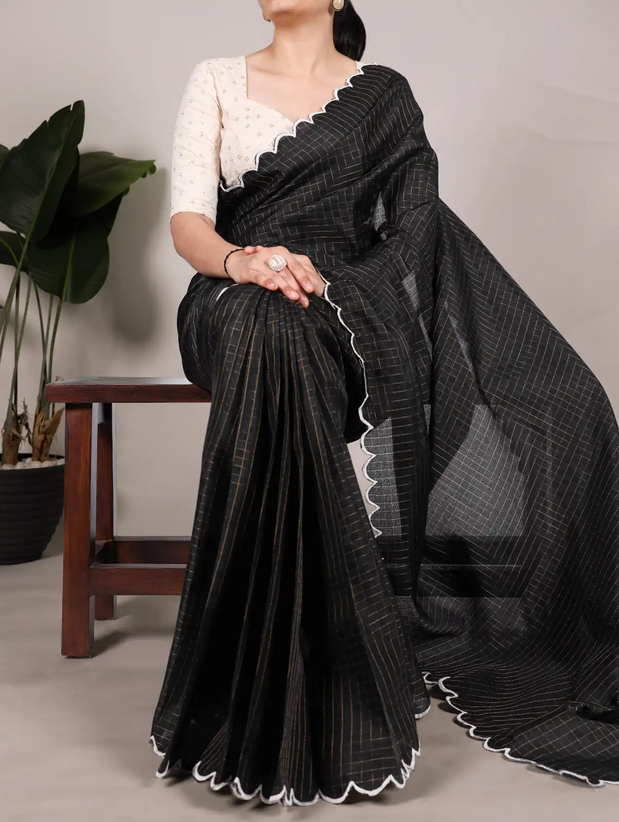 YNF 7105 Black Color Gadhawal Chex Arca Work Saree Casual, Wedding, Festive, Events . Expected Delivery  4-6 Working Days @1599/- only                                                                                | Designer Sarees, Embroidered Sarees, Sarees, Bollywood Sarees, Creative Sarees, Ethnic Saree, Modern Digital sarees, Party Wear Sarees