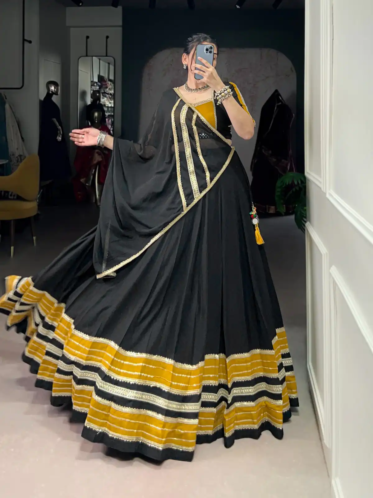 LNB 1621 Black Color Rayon Sequins Lace With Gota Patti Lace Touch Up Lehenga Choli Wedding, Party, Festive, Events Etc. Delivery 4-6 Working Days Rs 4399 | Lehenga, Bollywood Lehenga, Creative Lehenga, Designer Lehenga, Embroidered Lehenga, Party Wear Lehenga