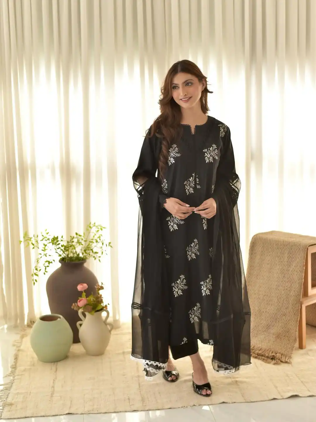 LG 1951 Black Color Roman Silk Embroidery Work On Front Side Salwar Suit Casual, Wedding, Festive, Events . Expected Delivery  4-6 Working Days @1999/- only      | Casual Suits, Jump Suits, Salwar suit, Creative suits, Designer Suits, Palazzo Suits, Party Wear Suits, Patiala Suits, Straight Suits