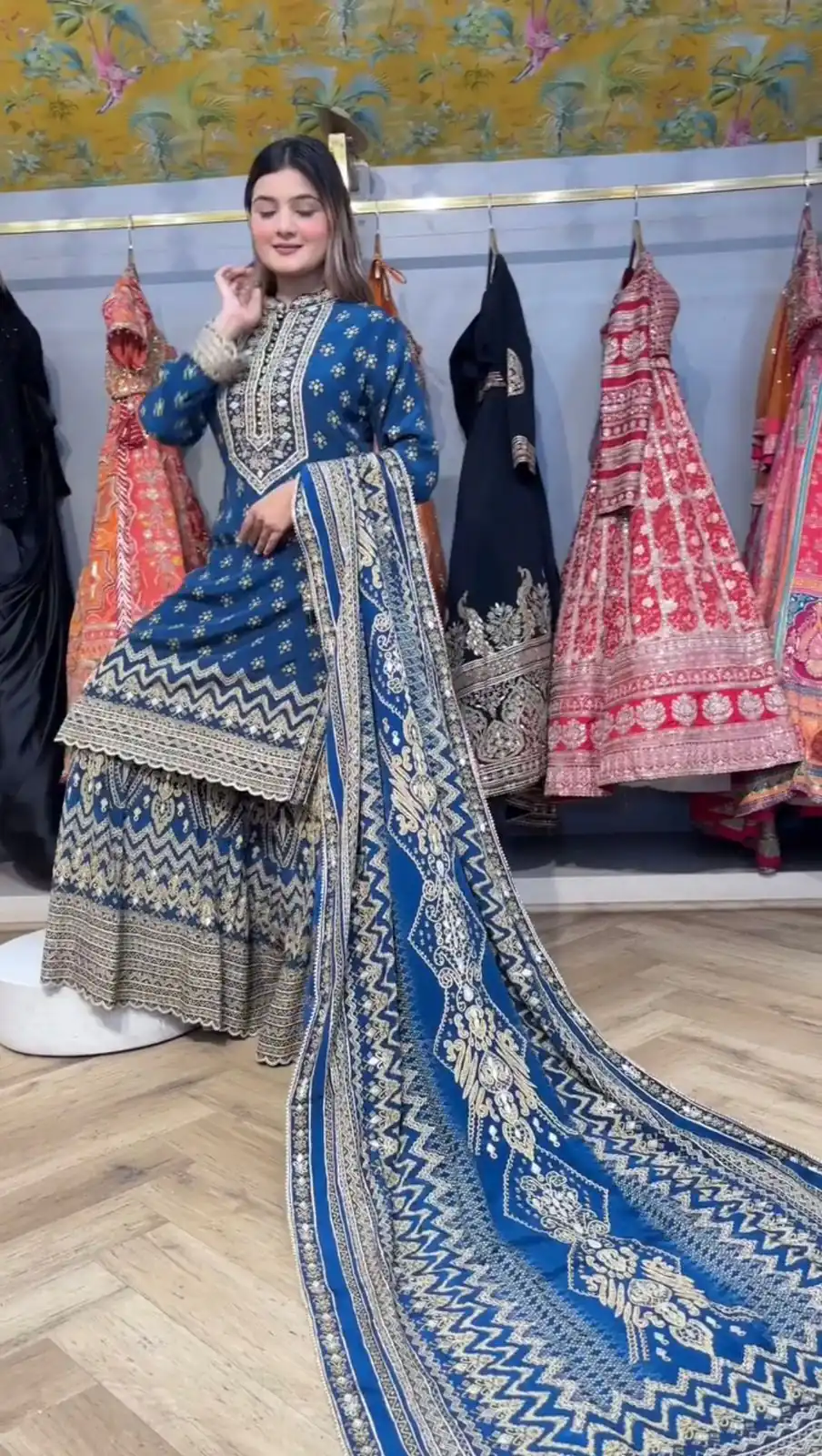 LG 1995 Blue Color Chinon Digital Print diamond Mirror WorkSalwar Suit Casual, Wedding, Festive, Events . Expected Delivery  4-6 Working Days @1999/- only      | Casual Suits, Jump Suits, Salwar suit, Creative suits, Designer Suits, Palazzo Suits, Party Wear Suits, Patiala Suits, Straight Suits