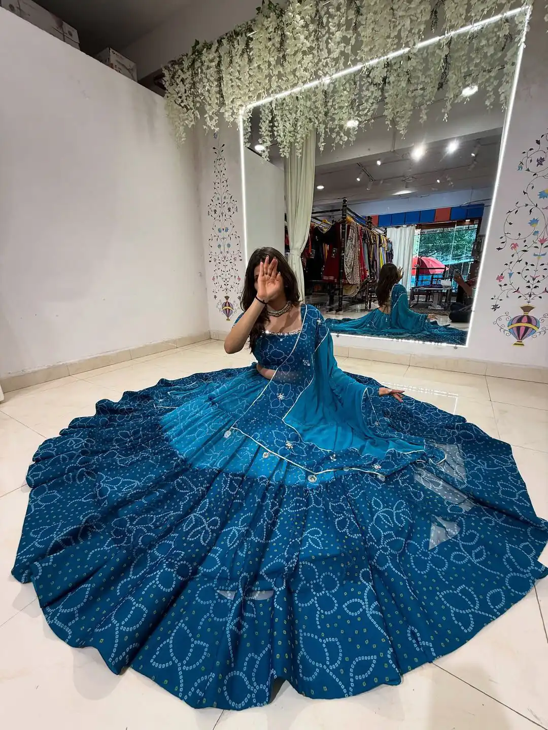 LG 647 Blue Color Printed Georgette Real Mirror Work Lehenga Choli Wedding, Party, Festive, Events Etc. Delivery 4-6 Working Days Rs 2099 | Lehenga, Bollywood Lehenga, Creative Lehenga, Designer Lehenga, Embroidered Lehenga, Party Wear Lehenga