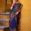 YNF 7048 Blue Color Polyester Chanderi Kalamkari Weaving Work Saree Casual, Wedding, Festive, Events . Expected Delivery  4-6 Working Days @1499/- only                                | Designer Sarees, Embroidered Sarees, Sarees, Bollywood Sarees, Creative Sarees, Ethnic Saree, Modern Digital sarees, Party Wear Sarees