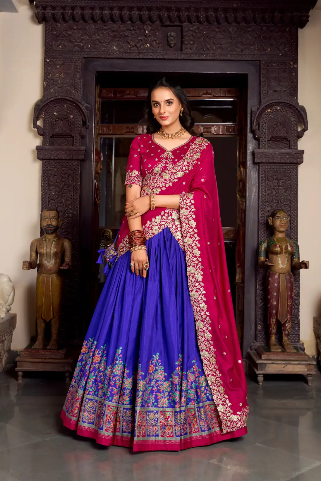 LNB 1238 Blue Color Tasar Silk Printed With Foil Work Lehenga Choli Festive Party Wedding, Events etc. Delivery 4-6 Working Days @2999/- | Lehenga, Bollywood Lehenga, Creative Lehenga, Designer Lehenga, Embroidered Lehenga, Party Wear Lehenga