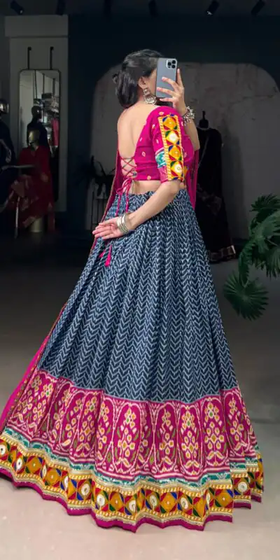 LNB 1742 Blue Color Tasar Silk Foil Print Original Mirror Gamthi  Work Lehenga Choli Wedding, Party, Festive, Events Etc. Delivery 4-6 Working Days Rs 3049 | Lehenga, Bollywood Lehenga, Creative Lehenga, Designer Lehenga, Embroidered Lehenga, Party Wear Lehenga