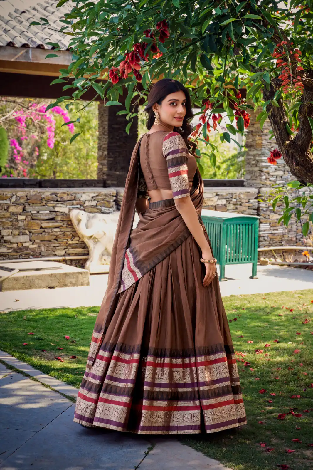 LNB 1902 Brown Color Chanderi Plain With Zari Weaving Work Lehenga Choli Wedding, Party, Festive, Events Etc. Delivery 4-6 Working Days Rs 2099 | Lehenga, Bollywood Lehenga, Creative Lehenga, Designer Lehenga, Embroidered Lehenga, Party Wear Lehenga
