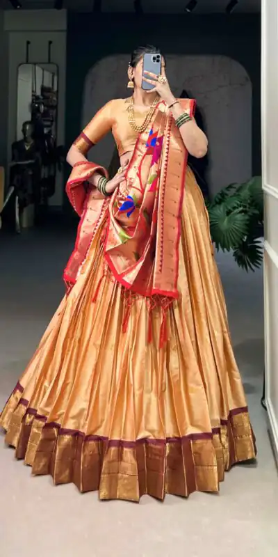 LNB 2017 Chiku Color Jacquard Silk Zari Weaving Work Lehenga Choli Wedding, Party, Festive, Events Etc. Delivery 4-6 Working Days Rs 2849 | Lehenga, Bollywood Lehenga, Creative Lehenga, Designer Lehenga, Embroidered Lehenga, Party Wear Lehenga