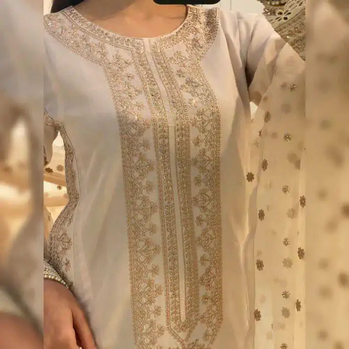 LG 1913 Cream Color Roman Silk Sequence Embroidery Work Salwar Suit Casual, Wedding, Festive, Events . Expected Delivery  4-6 Working Days @1999/- only      | Casual Suits, Jump Suits, Salwar suit, Creative suits, Designer Suits, Palazzo Suits, Party Wear Suits, Patiala Suits, Straight Suits