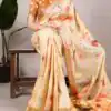 YNF 7024 Cream Color Tussar Silk With Viscose Border Floral Printed Saree Casual, Wedding, Festive, Events . Expected Delivery  4-6 Working Days @1699/- only                                                                                | Designer Sarees, Embroidered Sarees, Sarees, Bollywood Sarees, Creative Sarees, Ethnic Saree, Modern Digital sarees, Party Wear Sarees