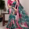 YNF 7015 Firozi Color Tussar Silk With Viscose Border Printed Saree Casual, Wedding, Festive, Events . Expected Delivery  4-6 Working Days @1699/- only                                                                                | Designer Sarees, Embroidered Sarees, Sarees, Bollywood Sarees, Creative Sarees, Ethnic Saree, Modern Digital sarees, Party Wear Sarees