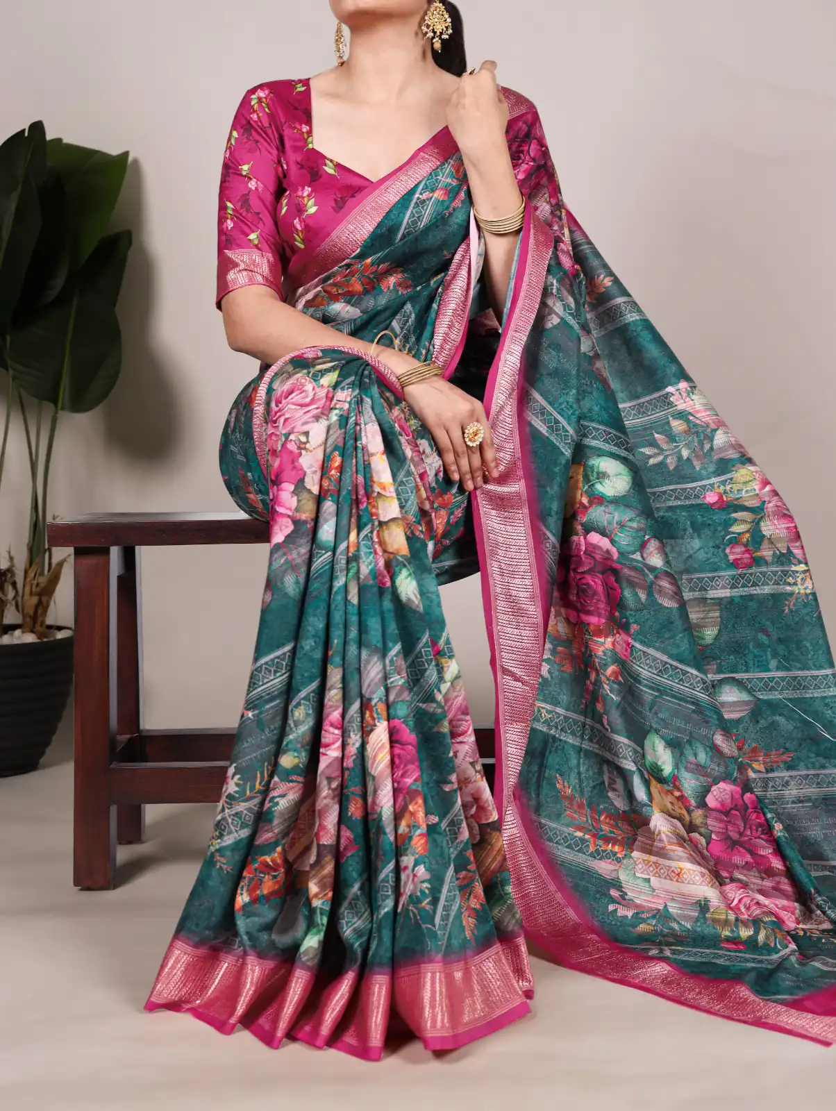 YNF 7015 Firozi Color Tussar Silk With Viscose Border Printed Saree Casual, Wedding, Festive, Events . Expected Delivery  4-6 Working Days @1699/- only                                                                                | Designer Sarees, Embroidered Sarees, Sarees, Bollywood Sarees, Creative Sarees, Ethnic Saree, Modern Digital sarees, Party Wear Sarees