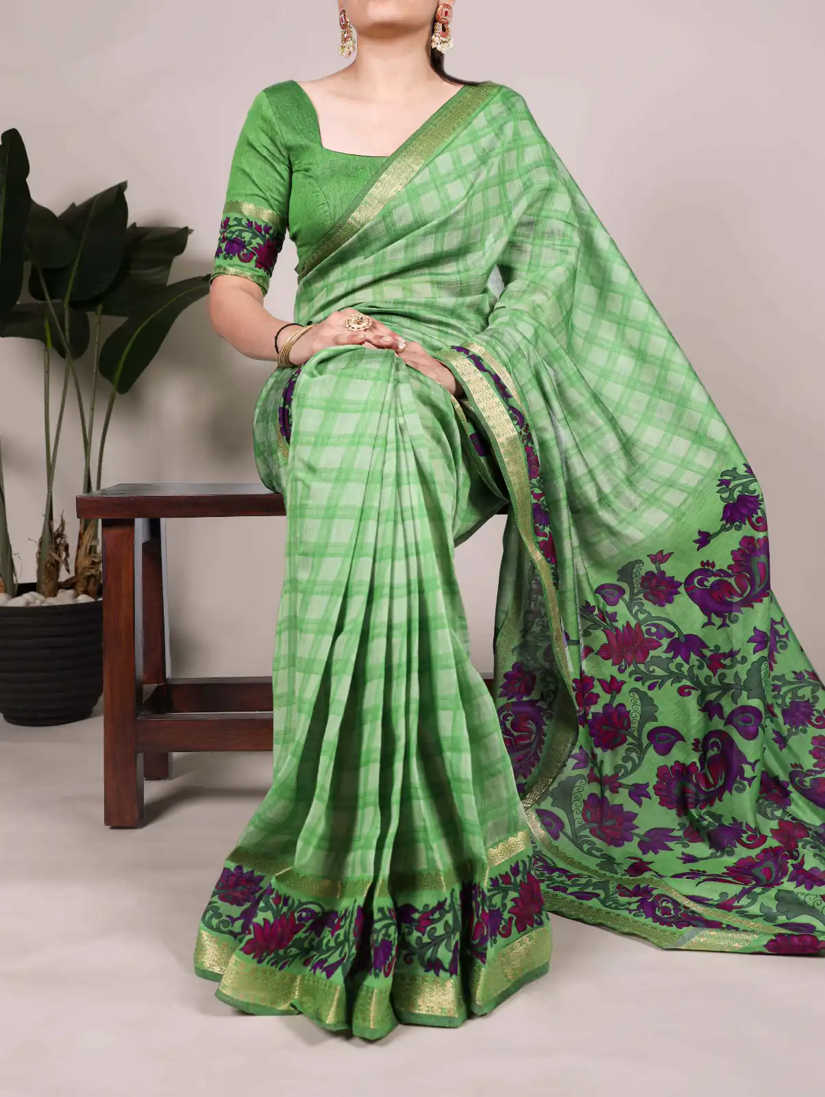 YNF 7035 Green Color Polyester Chanderi Printed Zari Weaving Work Saree Casual, Wedding, Festive, Events . Expected Delivery  4-6 Working Days @1549/- only                                                                                | Designer Sarees, Embroidered Sarees, Sarees, Bollywood Sarees, Creative Sarees, Ethnic Saree, Modern Digital sarees, Party Wear Sarees
