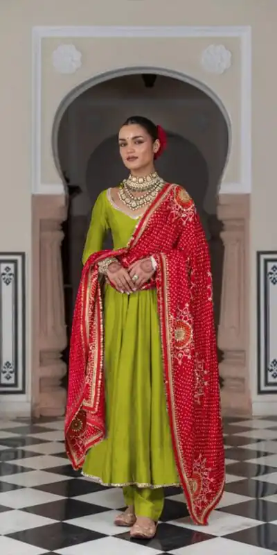 LG 1970 Green Color Chinon Lace On Border Latkan Dori Salwar Suit Casual, Wedding, Festive, Events . Expected Delivery  4-6 Working Days @1999/- only      | Casual Suits, Jump Suits, Salwar suit, Creative suits, Designer Suits, Palazzo Suits, Party Wear Suits, Patiala Suits, Straight Suits
