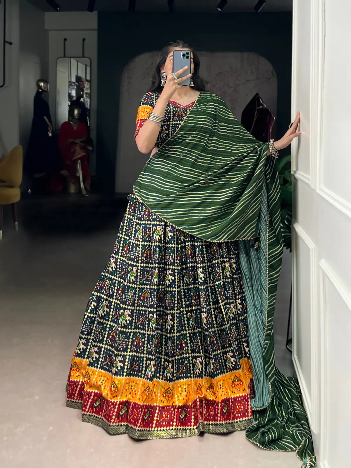 LNB 1638 Green Color Cotton Printed With Foil Work Lehenga Choli Wedding, Party, Festive, Events Etc. Delivery 4-6 Working Days Rs 1999 | Lehenga, Bollywood Lehenga, Creative Lehenga, Designer Lehenga, Embroidered Lehenga, Party Wear Lehenga