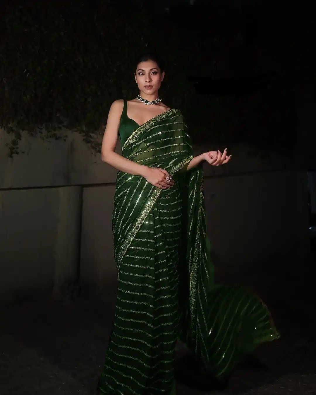 DF 3393 Green Color Georgette 5MM Sequins Embroidery Work Saree Casual, Wedding, Festive, Events . Expected Delivery  4-6 Working Days @1799/- only                                                 | Designer Sarees, Embroidered Sarees, Sarees, Bollywood Sarees, Creative Sarees, Ethnic Saree, Modern Digital sarees, Party Wear Sarees
