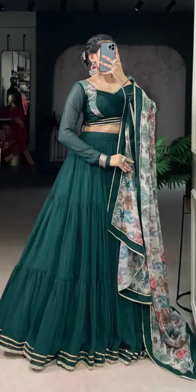 LNB 1710 Green Color Marble Lace Touch Up Canvas Lehenga Choli Wedding, Party, Festive, Events Etc. Delivery 4-6 Working Days Rs 3099 | Lehenga, Bollywood Lehenga, Creative Lehenga, Designer Lehenga, Embroidered Lehenga, Party Wear Lehenga