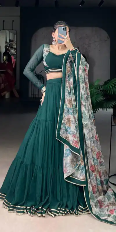 LNB 1710 Green Color Marble Lace Touch Up Canvas Lehenga Choli Wedding, Party, Festive, Events Etc. Delivery 4-6 Working Days Rs 3099 | Lehenga, Bollywood Lehenga, Creative Lehenga, Designer Lehenga, Embroidered Lehenga, Party Wear Lehenga