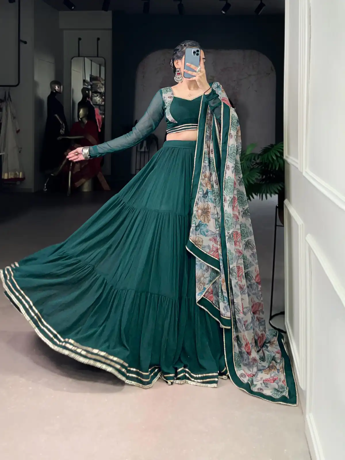 LNB 1710 Green Color Marble Lace Touch Up Canvas Lehenga Choli Wedding, Party, Festive, Events Etc. Delivery 4-6 Working Days Rs 3099 | Lehenga, Bollywood Lehenga, Creative Lehenga, Designer Lehenga, Embroidered Lehenga, Party Wear Lehenga
