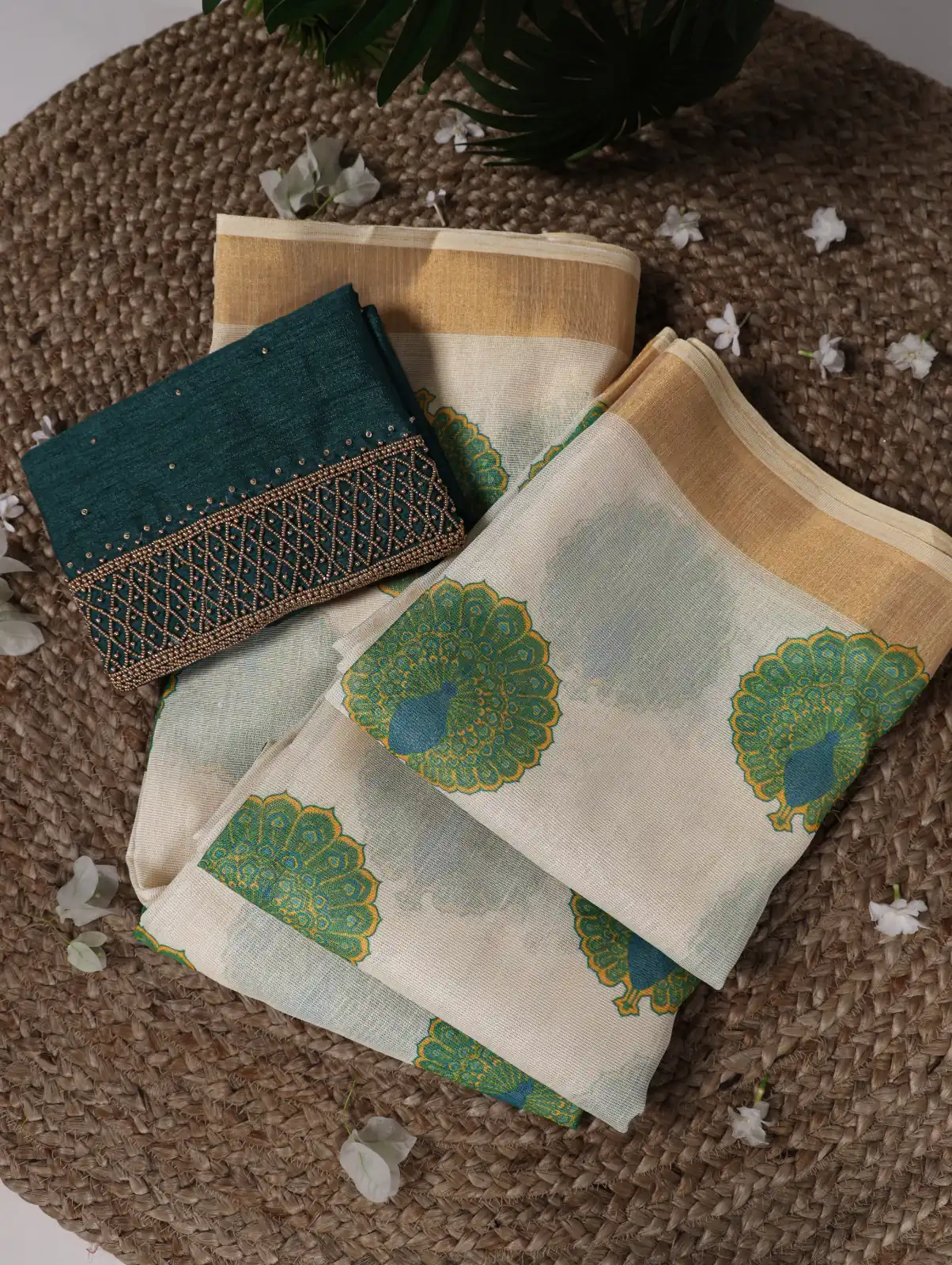 YNF 7205 Green Color Onam Printed With Banglory Blouse Saree Casual, Wedding, Festive, Events . Expected Delivery  4-6 Working Days @1749/- only                                                                                | Designer Sarees, Embroidered Sarees, Sarees, Bollywood Sarees, Creative Sarees, Ethnic Saree, Modern Digital sarees, Party Wear Sarees