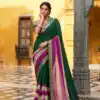 YNF 7049 Green Color Poly Cotton Printed With Zari Weaving Work Saree Casual, Wedding, Festive, Events . Expected Delivery  4-6 Working Days @1699/- only                                                                                | Designer Sarees, Embroidered Sarees, Sarees, Bollywood Sarees, Creative Sarees, Ethnic Saree, Modern Digital sarees, Party Wear Sarees