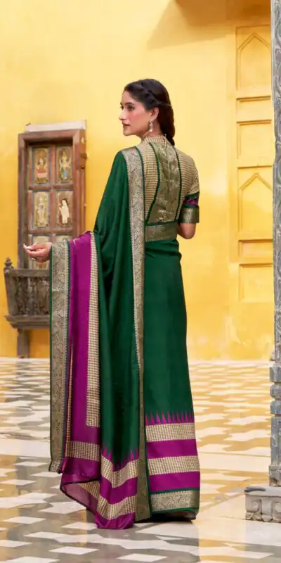 YNF 7049 Green Color Poly Cotton Printed With Zari Weaving Work Saree Casual, Wedding, Festive, Events . Expected Delivery  4-6 Working Days @1699/- only                                                                                | Designer Sarees, Embroidered Sarees, Sarees, Bollywood Sarees, Creative Sarees, Ethnic Saree, Modern Digital sarees, Party Wear Sarees