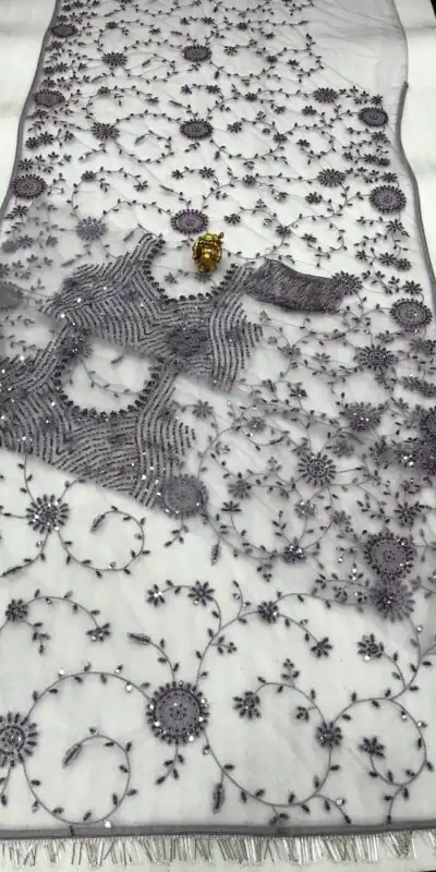 DF 3395 Grey Color Mono Net 5mm Multi & Sequins Embroidery Work Saree Casual, Wedding, Festive, Events . Expected Delivery  4-6 Working Days @1799/- only                                                                                | Designer Sarees, Embroidered Sarees, Sarees, Bollywood Sarees, Creative Sarees, Ethnic Saree, Modern Digital sarees, Party Wear Sarees