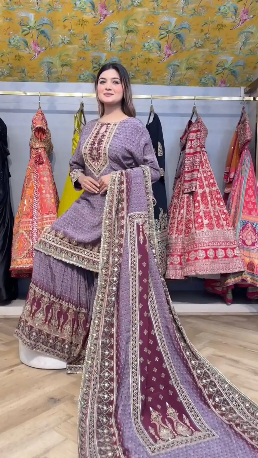LG 1995 Lavender Color Chinon Digital Print Mirror Work Salwar Suit Casual, Wedding, Festive, Events . Expected Delivery  4-6 Working Days @1999/- only      | Casual Suits, Jump Suits, Salwar suit, Creative suits, Designer Suits, Palazzo Suits, Party Wear Suits, Patiala Suits, Straight Suits