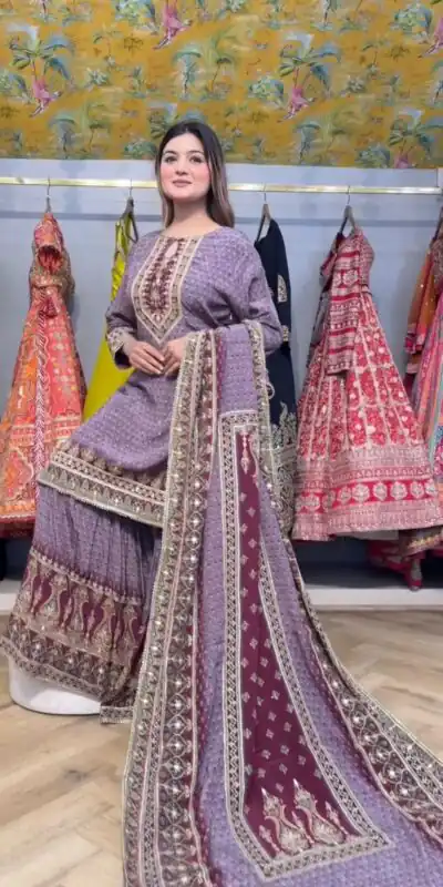 LG 1995 Lavender Color Chinon Digital Print Mirror Work Salwar Suit Casual, Wedding, Festive, Events . Expected Delivery  4-6 Working Days @1999/- only      | Casual Suits, Jump Suits, Salwar suit, Creative suits, Designer Suits, Palazzo Suits, Party Wear Suits, Patiala Suits, Straight Suits