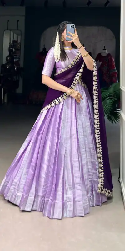 LNB 2013 Lavender Color Jacquard Silk weaving work Lehenga Choli Wedding, Party, Festive, Events Etc. Delivery 4-6 Working Days Rs 2999 | Lehenga, Bollywood Lehenga, Creative Lehenga, Designer Lehenga, Embroidered Lehenga, Party Wear Lehenga
