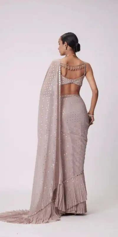 DF 3455 Light Peach Color Faux Georgette Embroidery Sequins Work Saree Casual, Wedding, Festive, Events . Expected Delivery  4-6 Working Days @1999/- only                                                                                | Designer Sarees, Embroidered Sarees, Sarees, Bollywood Sarees, Creative Sarees, Ethnic Saree, Modern Digital sarees, Party Wear Sarees