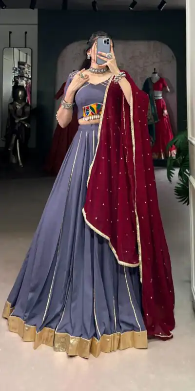 LNB 1655 Light Purple Color Pure Rayon Embossed Design Gotta Patti Lace Lehenga Choli Wedding, Party, Festive, Events Etc. Delivery 4-6 Working Days Rs 2799 | Lehenga, Bollywood Lehenga, Creative Lehenga, Designer Lehenga, Embroidered Lehenga, Party Wear Lehenga