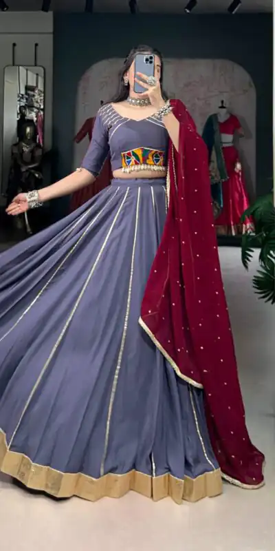 LNB 1655 Light Purple Color Pure Rayon Embossed Design Gotta Patti Lace Lehenga Choli Wedding, Party, Festive, Events Etc. Delivery 4-6 Working Days Rs 2799 | Lehenga, Bollywood Lehenga, Creative Lehenga, Designer Lehenga, Embroidered Lehenga, Party Wear Lehenga