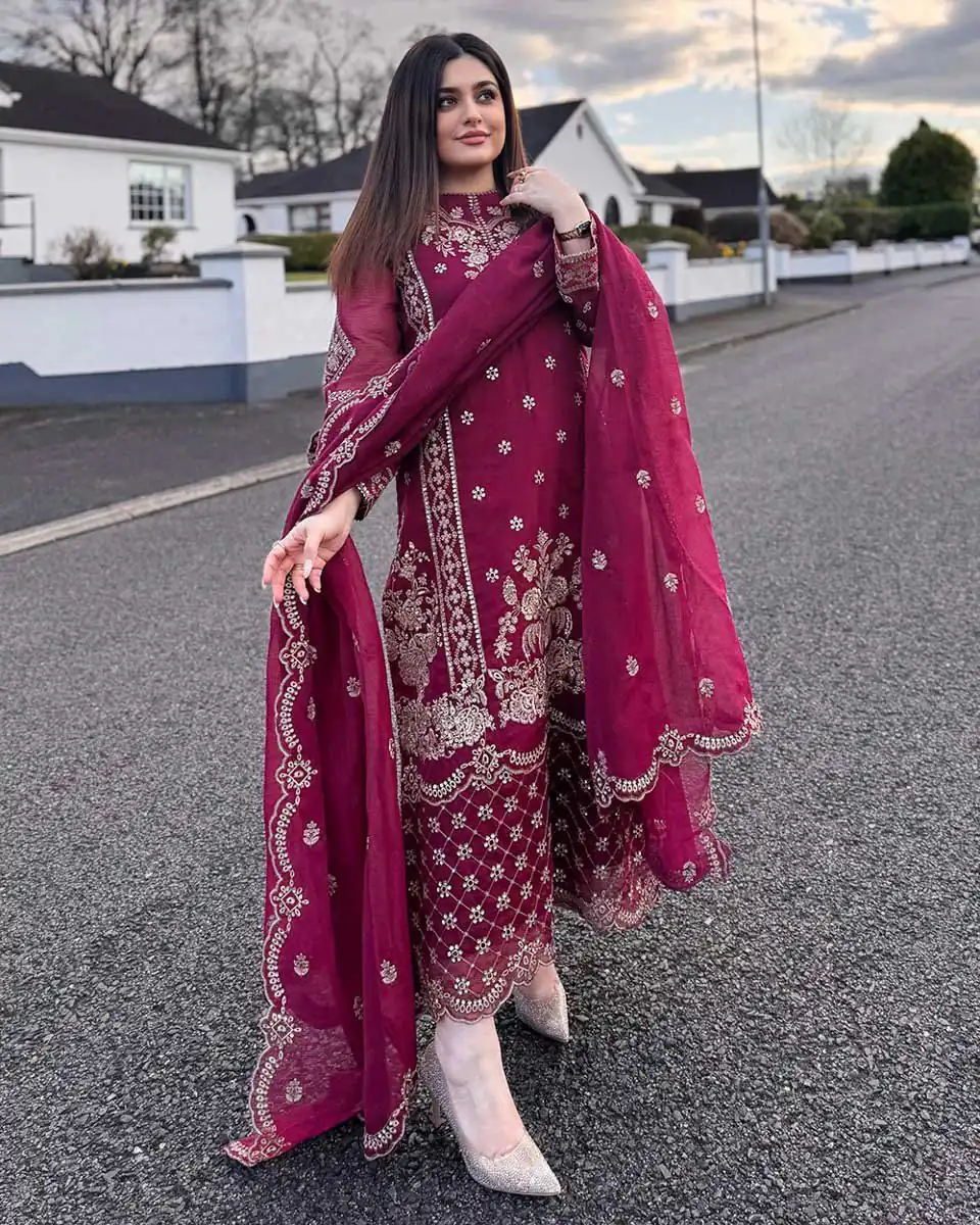 BE 383 Maroon Color Georgette Embroidery Diamond Work Salwar Suit Casual, Wedding, Festive, Events . Expected Delivery  4-6 Working Days @1999/- only      | Casual Suits, Jump Suits, Salwar suit, Creative suits, Designer Suits, Palazzo Suits, Party Wear Suits, Patiala Suits, Straight Suits