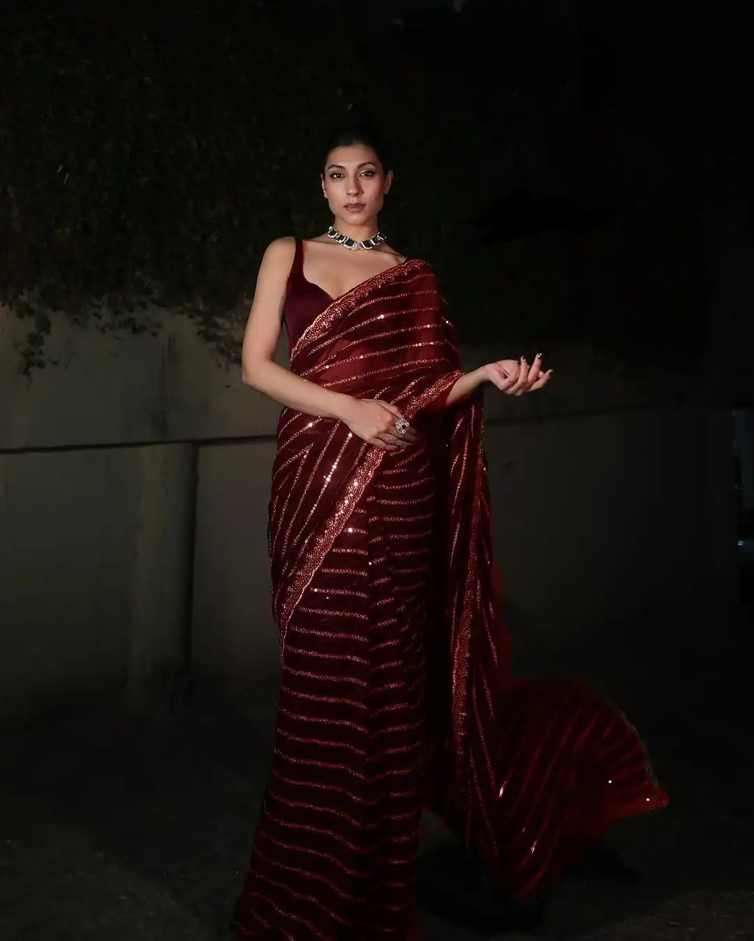 DF 3393 Maroon Color Georgette 5MM Sequins Embroidery Work Saree Casual, Wedding, Festive, Events . Expected Delivery  4-6 Working Days @1799/- only                                                 | Designer Sarees, Embroidered Sarees, Sarees, Bollywood Sarees, Creative Sarees, Ethnic Saree, Modern Digital sarees, Party Wear Sarees