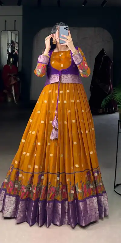 YNF 5031 Mustard Color Poly Cotton Kalamkari Print Zari Weaving Work Gown Casual, Wedding, Festive, Events . Expected Delivery 4-6 Working Days @1999/- only | Gowns, Bollywood Gowns, Creative Gowns, Designer Gowns, Embroidered Gowns, Party Wear Gowns