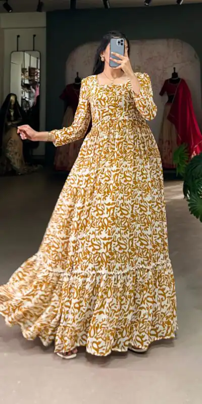 YNF 5016 Mustard Color Georgette Plain Sequins Embroidery Lace Gown Casual, Wedding, Festive, Events . Expected Delivery  4-6 Working Days @1599/- only      | Gowns, Bollywood Gowns, Creative Gowns, Designer Gowns, Embroidered Gowns, Party Wear Gowns