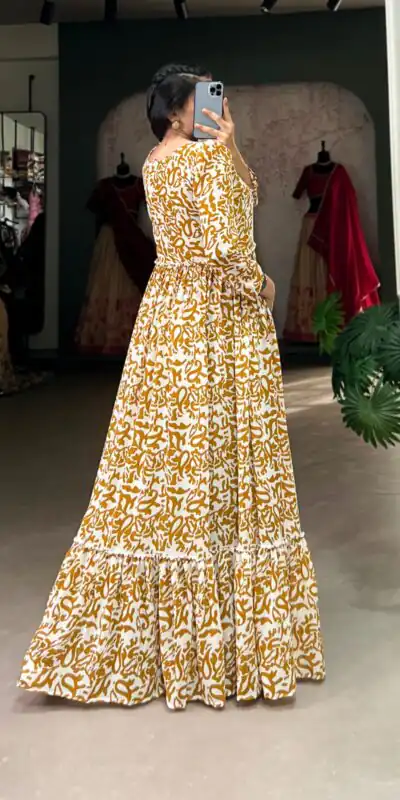 YNF 5016 Mustard Color Georgette Plain Sequins Embroidery Lace Gown Casual, Wedding, Festive, Events . Expected Delivery  4-6 Working Days @1599/- only      | Gowns, Bollywood Gowns, Creative Gowns, Designer Gowns, Embroidered Gowns, Party Wear Gowns