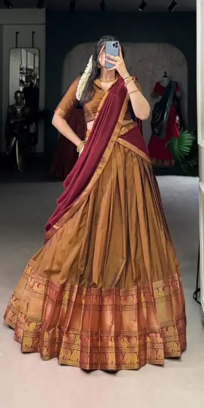 LNB 2040 Mustard Color Narayan Pet Zari Weaving Lehenga Choli Choli Festive Party Wedding, Events etc. Delivery 4-6 Working Days @1899/- | Lehenga, Bollywood Lehenga, Creative Lehenga, Designer Lehenga, Embroidered Lehenga, Party Wear Lehenga