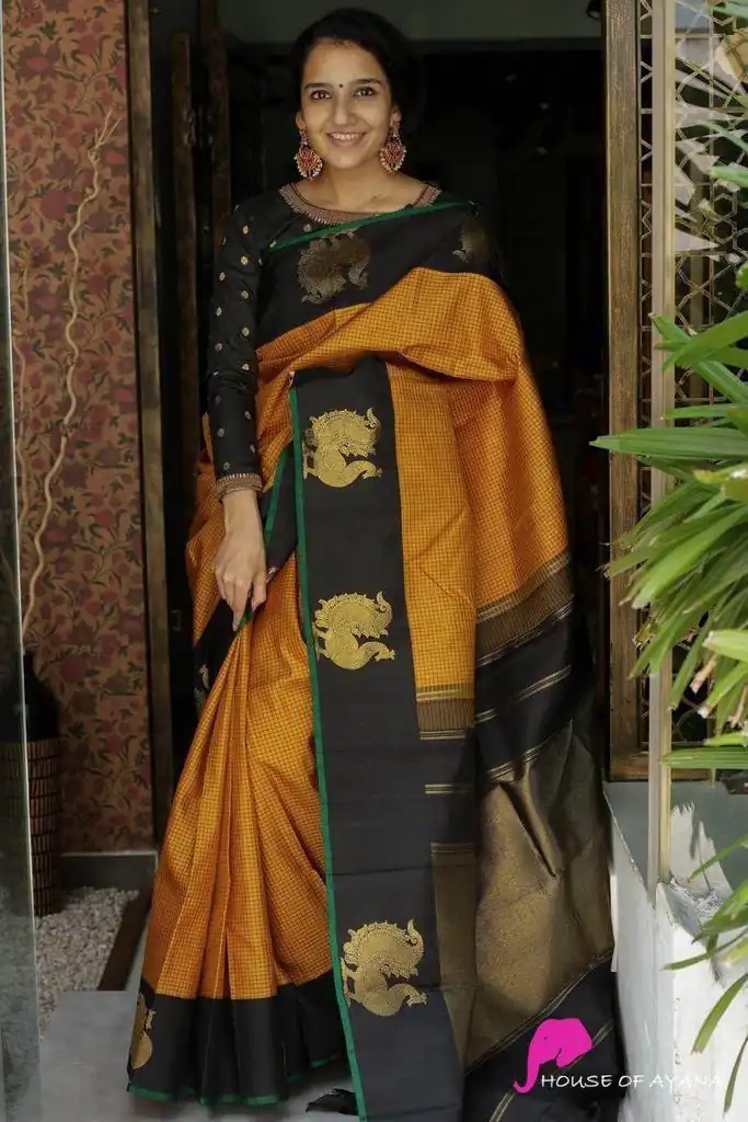 KP 2060 Mustard Color Work in Soft Lichi Silk Jacquard Work Saree Designer On for ₹1449. Delivery 4-6 Working Days. Shop now. | Designer Sarees, Embroidered Sarees, Sarees, Bollywood Sarees, Creative Sarees, Ethnic Saree, Modern Digital sarees, Party Wear Sarees