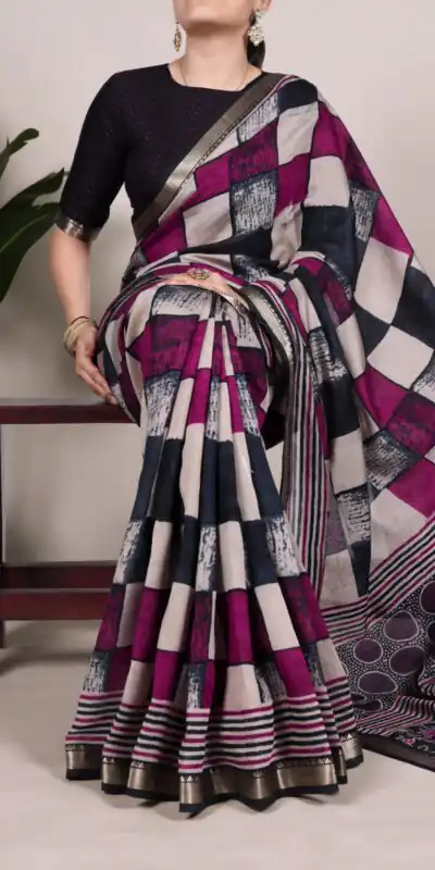YNF 7045 Navy Blue Color Polyester Viscose Chanderi Printed Border Saree Casual, Wedding, Festive, Events . Expected Delivery  4-6 Working Days @1499/- only                                | Designer Sarees, Embroidered Sarees, Sarees, Bollywood Sarees, Creative Sarees, Ethnic Saree, Modern Digital sarees, Party Wear Sarees