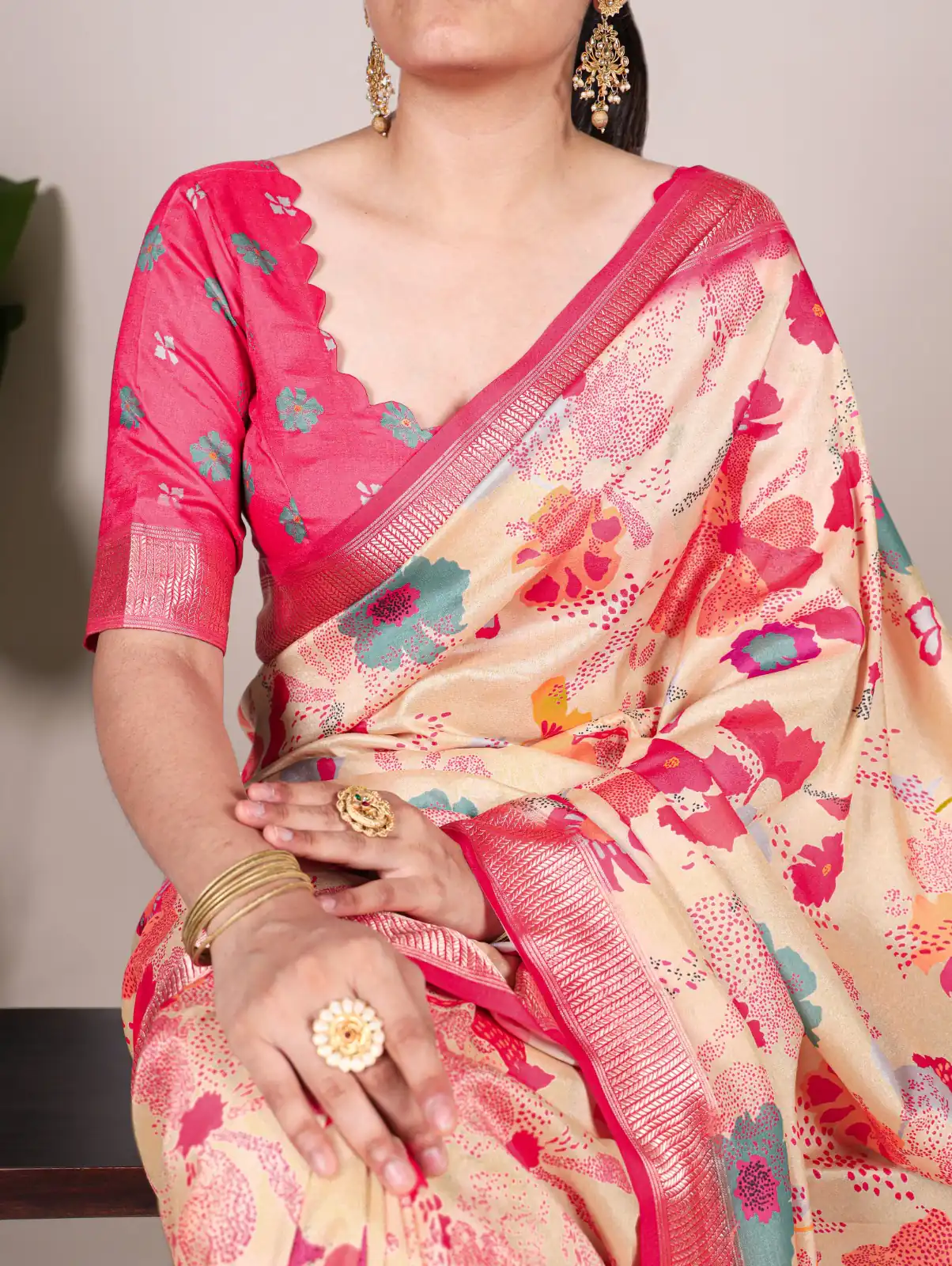 YNF 7015 Off White Color Tussar Silk With Viscose Border Printed Saree Casual, Wedding, Festive, Events . Expected Delivery  4-6 Working Days @1699/- only                                                                                | Designer Sarees, Embroidered Sarees, Sarees, Bollywood Sarees, Creative Sarees, Ethnic Saree, Modern Digital sarees, Party Wear Sarees