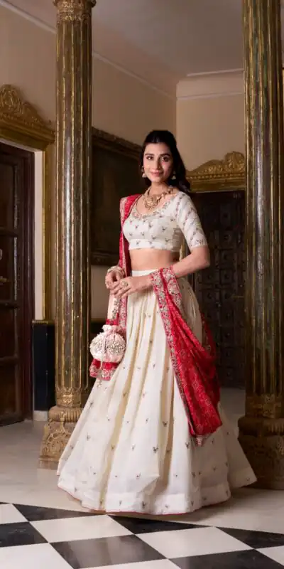 LNB 1436 Off White Dazzle at events in the Off White Vichitra Silk Sequins Lehenga Choli, crafted with sequins and tailored for comfort. Discover your style | Lehenga, Bollywood Lehenga, Creative Lehenga, Designer Lehenga, Embroidered Lehenga, Party Wear Lehenga