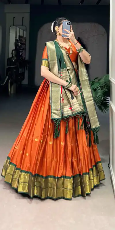LNB 2017 Orange Color Jacquard Silk Zari Weaving Work Lehenga Choli Wedding, Party, Festive, Events Etc. Delivery 4-6 Working Days Rs 2849 | Lehenga, Bollywood Lehenga, Creative Lehenga, Designer Lehenga, Embroidered Lehenga, Party Wear Lehenga