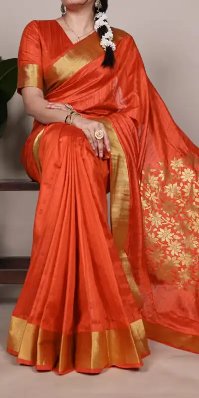 YNF 7903 Orange Color Raw Silk Zari Weaving Work Saree Casual, Wedding, Festive, Events . Expected Delivery  4-6 Working Days @1699/- only                                                                                | Designer Sarees, Embroidered Sarees, Sarees, Bollywood Sarees, Creative Sarees, Ethnic Saree, Modern Digital sarees, Party Wear Sarees