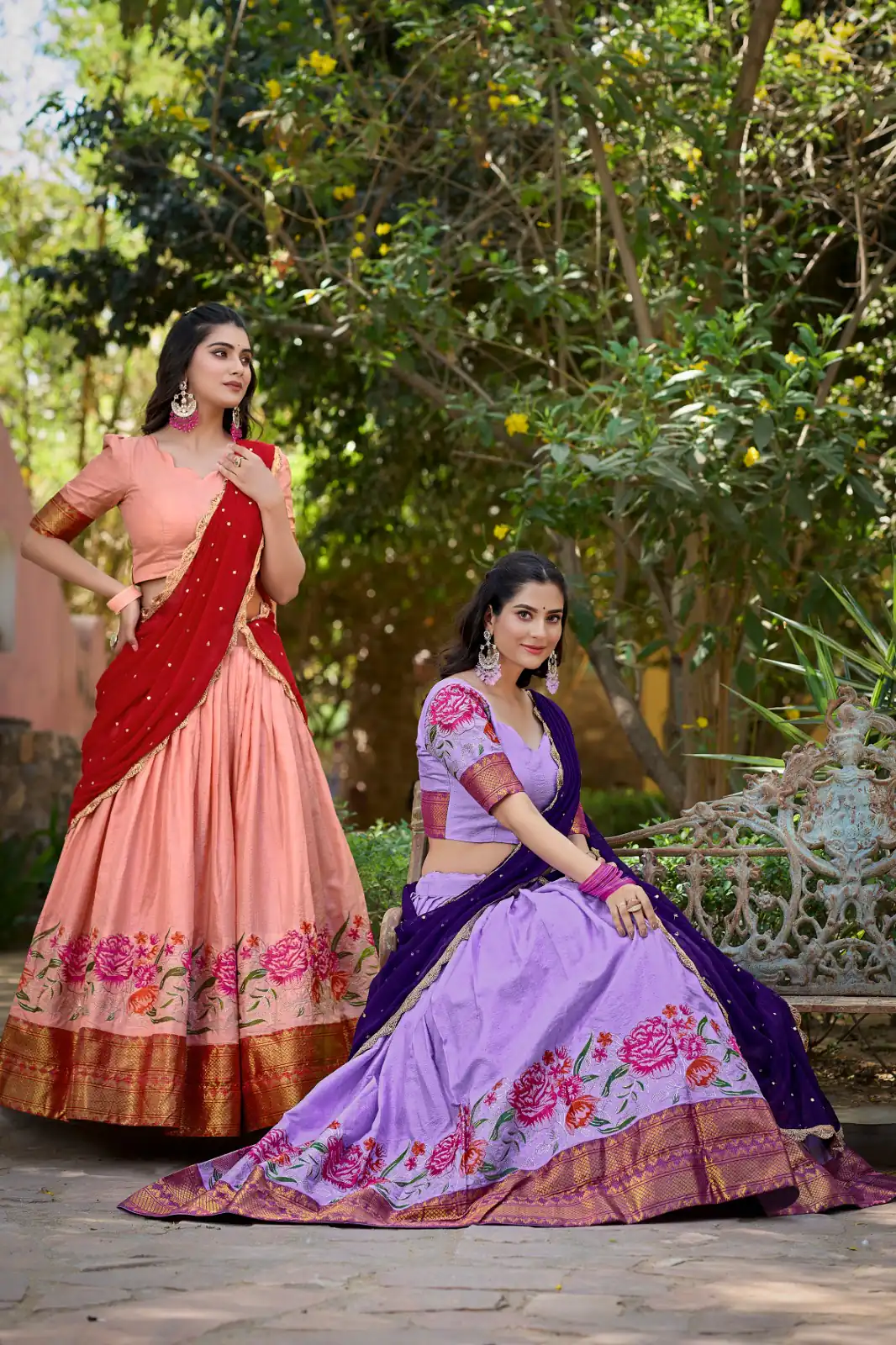 LNB1518 Peach Color Cotton Silk Thread Embroidery Work Lehenga Choli Wedding, Party, Festive, Events Etc. Delivery 4-6 Working Days Rs 2999 | Lehenga, Bollywood Lehenga, Creative Lehenga, Designer Lehenga, Embroidered Lehenga, Party Wear Lehenga