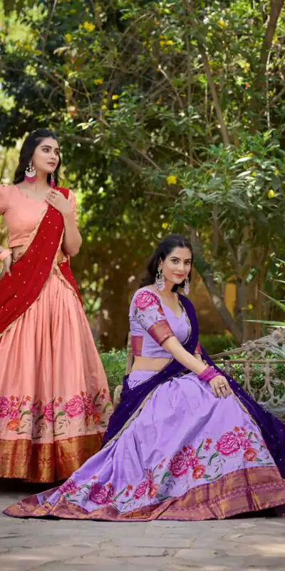 LNB1518 Peach Color Cotton Silk Thread Embroidery Work Lehenga Choli Wedding, Party, Festive, Events Etc. Delivery 4-6 Working Days Rs 2999 | Lehenga, Bollywood Lehenga, Creative Lehenga, Designer Lehenga, Embroidered Lehenga, Party Wear Lehenga