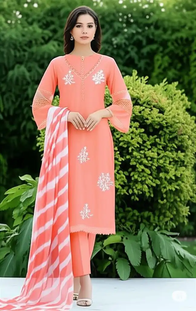 LG 1951 Peach Color Roman Silk Embroidery Work On Front Side Salwar Suit Casual, Wedding, Festive, Events . Expected Delivery  4-6 Working Days @1999/- only      | Casual Suits, Jump Suits, Salwar suit, Creative suits, Designer Suits, Palazzo Suits, Party Wear Suits, Patiala Suits, Straight Suits